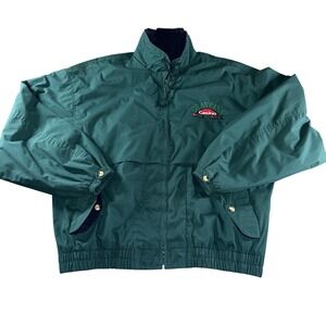 Polar Graphics Jacket Mens XL Green Players Casino Windbreaker Full Zip